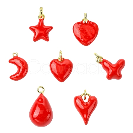 7Pcs 7 Styles Brass Pendants KK-CJ0003-59-1