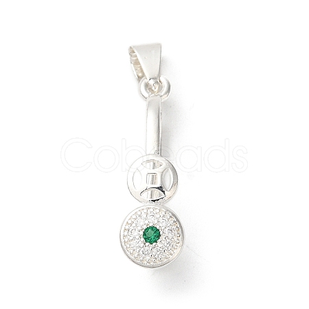 Rack Plating Brass Micro Pave Cubic Zirconia Ice Pick Pinch Bails KK-F873-19S-1