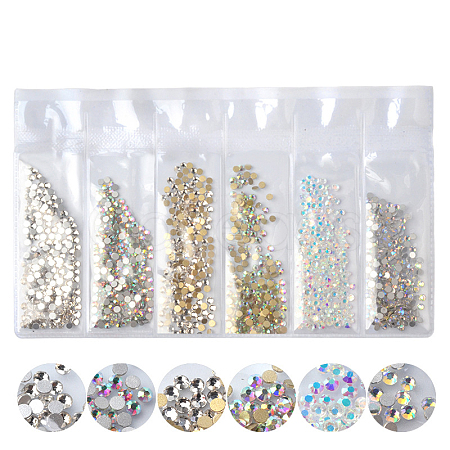 Glass Rhinestone Flat Back Cabochons MRMJ-T009-034C-SS8-1