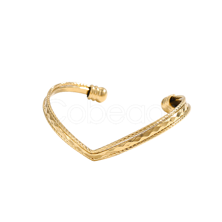 304 Stainless Steel Cuff Bangles STAS-OY006-85G-1