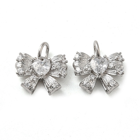 Brass with Glass Rhinestone Charms KK-H455-17P-1