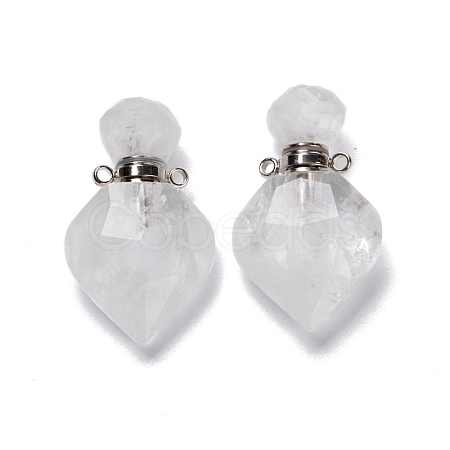 Natural Quartz Crystal Perfume Bottle Pendants G-D058-11P-03-1