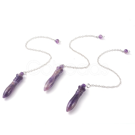 Natural Amethyst Pointed Dowsing Pendulums G-J386-A02-1