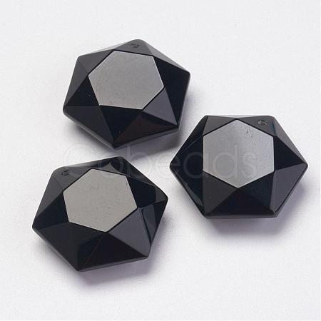 Natural Obsidian Pendants G-P264-06-1