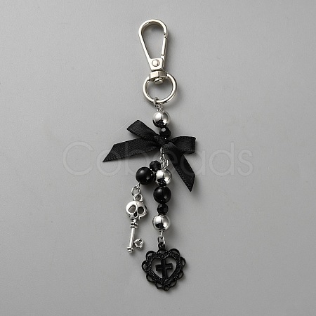 Butterfly with Skull & Heart Alloy Keychain KEYC-WH20026-02P-1