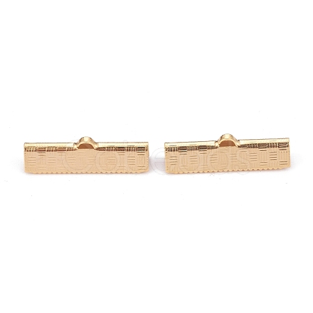 304 Stainless Steel Ribbon Crimp Ends STAS-P249-29A-G-1