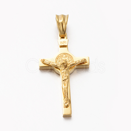 Easter Theme Hot Unisex 201 Stainless Steel Crucifix Cross Pendants LS-STAS-F010-24G-1