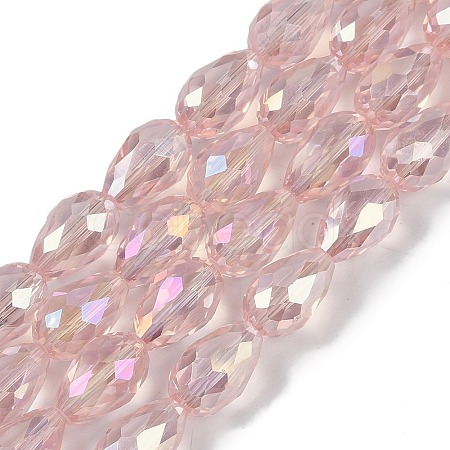 Transparent Electroplate Glass Beads Strands EGLA-N013-T6mm-B18-1