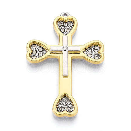 Alloy Rhinestone Pendants PALLOY-N182-10GP-1