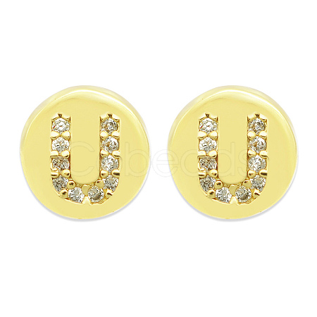 Brass Micro Pave Clear Cubic Zirconia Beads KK-T030-LA843-UX3-1