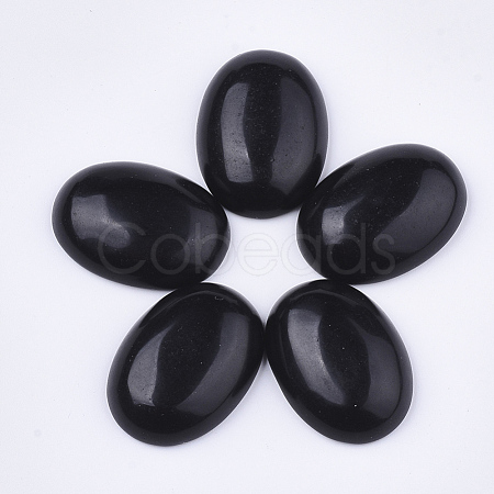 Natural Black Obsidian Cabochons G-S349-25A-02-1