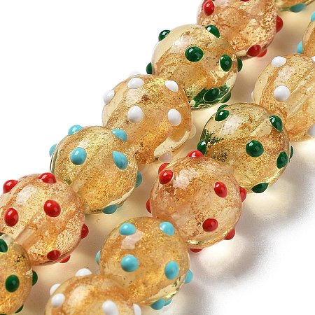 Handmade Bumpy Lampwork Beads Strands LAMP-P059-A04-1