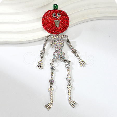 Halloween Skull with Pumpkin Enamel Pins LS-JEWB-B027-02-1