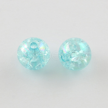 Bubblegum AB Color Transparent Crackle Acrylic Round Beads CACR-R011-20mm-05-1