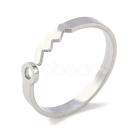 Non-Tarnish Constellations 304 Stainless Steel Open Cuff Ring for Women RJEW-L122-001P-02-1