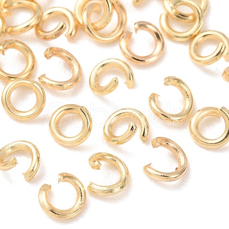 Brass Open Jump Rings KK-G604-08G-14-1