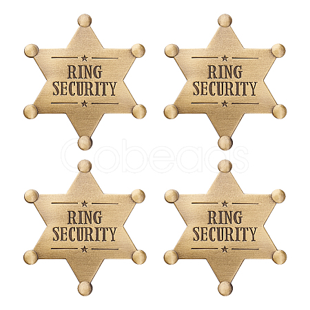 4Pcs Ring Security Word Badge JEWB-FG0001-13-1