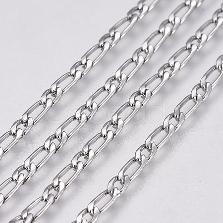 Tarnish Resistant 304 Stainless Steel Figaro Chains CHS-G005-D-01P-1