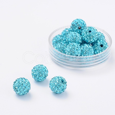Grade A Rhinestone Pave Disco Ball Beads RB-Q102-10-1