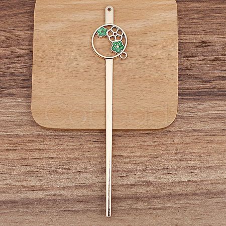 Ancient Style Alloy with Enamel Hair Stick Finding PW-WG8EAAB-02-1