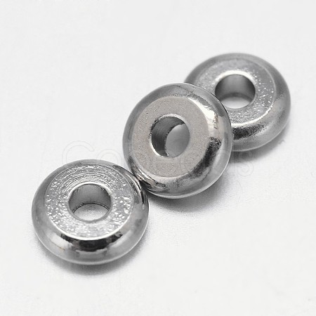 Flat Round Brass Spacer Beads KK-L106C-01P-1