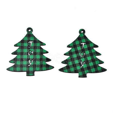 Christmas Theme Single-Sided Printed Wood Big Pendants WOOD-N005-59A-1