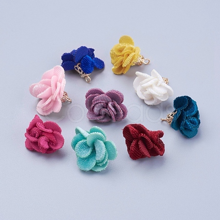 Cloth Flower Pendants IFIN-K033-01-1