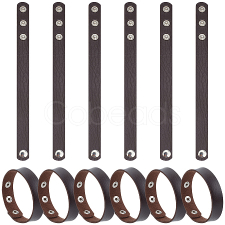 18Pcs PU Leather Snap Bracelets for Women Men BJEW-CY0001-13C-1