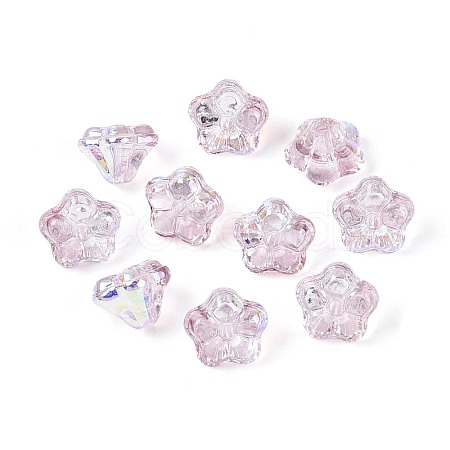 Electroplate Transparent Glass Beads Strands EGLA-N055-03A-08-1