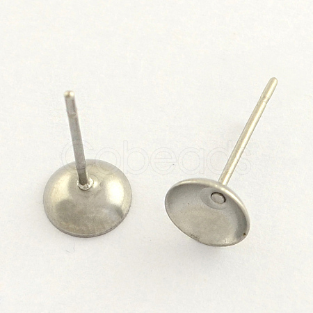 Tarnish Resistant 304 Stainless Steel Post Stud Earring Findings X-STAS-R063-49-1