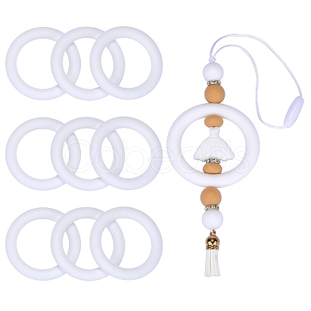 9Pcs Ring Food Grade Eco-Friendly Silicone Focal Beads JX895B-1
