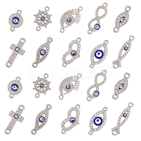 50Pcs 10 Style Alloy Links PALLOY-CJ0001-167-1