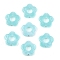 Gradient Color Transparent Acrylic Beads, Center Drilled, Flower, Pale Turquoise, 14x14.5x4mm, Hole: 1.6mm