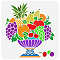 PET Hollow Out Drawing Painting Stencils, for DIY Scrapbook, Photo Album, Fruit Pattern, 30x30cm