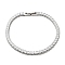 Clear Cubic Zirconia Tennis Bracelet, 304 Stainless Steel Square Link Chain Bracelet, Stainless Steel Color, 7-1/2 inch(19~19.2cm)