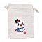 Christmas Cotton Cloth Storage Pouches, Rectangle Drawstring Bags, for Candy Gift Bags, Snowman Pattern, 13.8x10x0.1cm