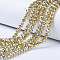 Electroplate Glass Beads Strands, Platinum Plated, Faceted, Rondelle, Dark Khaki, 4x3mm, Hole: 0.4mm, about 109~113pcs/strand, 38~39cm