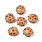 Polymer Clay Rhinestone Beads, Pave Disco Ball Beads, Flat Round, BurlyWood, 11~12x7mm, Hole: 1.4mm, Rhinestone: pp15(2.1~2.2mm)