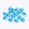 Romantic Valentines Ideas Glass Charms, Faceted Heart Charm, Deep Sky Blue, 10x10x5mm, Hole: 1mm