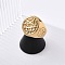 Round with Star 304 Stainless Steel Signet Rings for Unisex, Ion Plating(IP), Golden, 24mm, Inner Diameter: 18mm