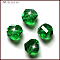 K9 Glass, Imitation Austrian Crystal Beads, Grade AAA, Faceted, Polygon, Green, 6mm, Hole: 0.7~0.9mm