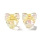 Transparent Acrylic Beads, Bowknot, Gold, 14.5x15x12mm, Hole: 3.5mm