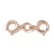 S925 Sterling Silver Double Spring Ring Clasps, Rose Gold, 16x6x1mm