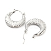 Non-Tarnish Texture Ring 304 Stainless Steel Hoop Earrings for Women EJEW-C067-07P-2