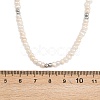 Natural Freshwater Pearl Potato & Brass Beaded Necklaces NJEW-D338-01P-3
