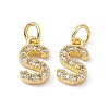 Real 18K Gold Plated Brass Micro Pave Clear Cubic Zirconia Charms KK-E068-VB452-S-2