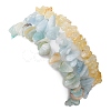 3Pcs 3 Styles Natural Citrine & Flower Amazonite & Aquamarine Aventurine Chips Stretch Bracelets Sets BJEW-JB11076-05-5