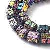 Electroplated Natural Lava Rock Beads Strands G-A251-A01-01A-3