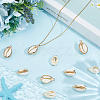 20Pcs 2 Colors Electroplated Natural Cowrie Shell Pendants SSHEL-BBC0001-05-4