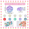 100Pcs Spray Painted Transparent Glass Beads GLAA-SC0002-40-2